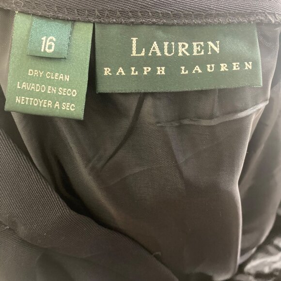 VTG Lauren Ralph Lauren Chiffon Maxi Skirt Womens 16 Navy Blue Holiday Evening - Picture 4 of 8